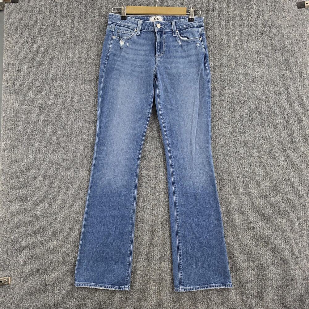 Paige Jeans Womens 27 Sloane Slim Bootcut Medium Wash Blue Denim Casual Stretch - Picture 4 of 16